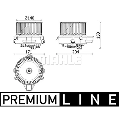 Image de MAHLE ORIGINAL AB 284 000P Pulseur d&#039;Air pour véhicules avec direction à droite
