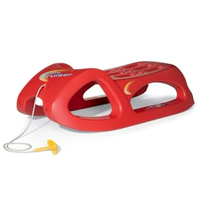 Image de RollyToys rollySnow Cruiser (Couleur rouge, Patins avec rails en acier, corde de traction, à partir 3 ans) 200122