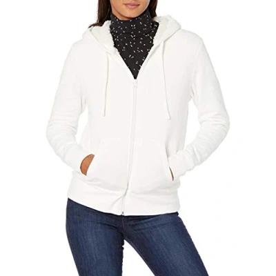 Image de Amazon Essentials Veste à capuche zippée en polaire, doublée de sherpa (disponible grandes tailles) Femme, Blanc Cassé, XXL