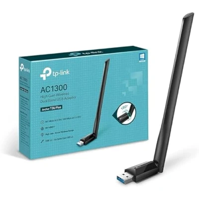 Image de TP Link Clé WiFi Puissante AC 1300 Mbps, dongle, usb, antenne à gain élevé 5dBi, Compatible avec Windows 11/10/8.1/8/7 et macOS, Archer T3U Plus