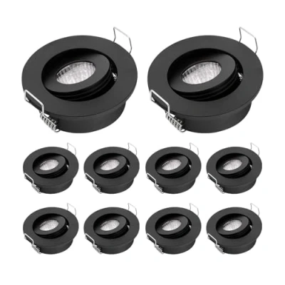 Image de JOYINLED Lot de 10 plafonniers à intensité variable Spot LED COB rotatif 30 3 W 3000 lm Avec pilote K Blanc chaud