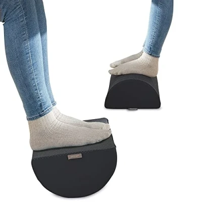 Image de Leitz Repose Pieds Ergonomique pour Bureau, Ajustable, Soulage les Douleurs aux Dos et Épaules, Fabriqué en Mousse avec Housse Tissu, Gamme Ergo Cosy, Gris, 53710089