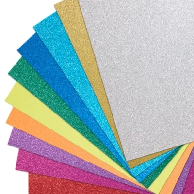 Image de Springboard 10816 Assortiment de 10 feuilles papier cartonné coloré A4 à paillettes