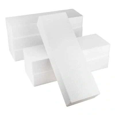 Image de MCE Commerce Rectangles en polystyrène Blocs pour Le bricolage 30 5 cm, Blanc, 30x10x5cm, Set de 6 Pièces