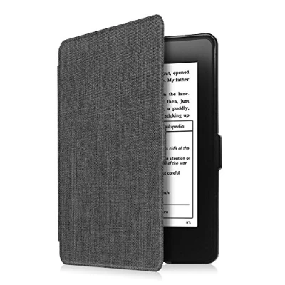 Image de FINTIE Étui pour 6&quot; Kindle Paperwhite 2012 2017 (Modèle: EY21, DP75SDI), Coque Fine Légère avec Réveil/Veille Auto (n&#039;est Pas Compatible 10e/11e Génération), Denim Charcoal