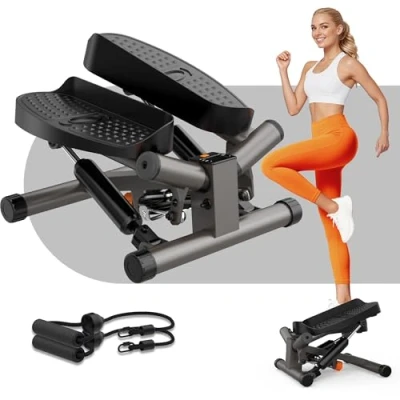 Image de Niceday Steppers Twist pour entraînement d&#039;exercice, mini stepper avec bandes de résistance, machine à pas la maison, appareil d&#039;exercice écran LCD, économie d&#039;espace, pédale