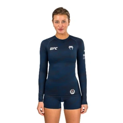 Image de Venum UFC Fusion Fight Week Rashguard Performance à Manches Longues pour Femmes Bleu Océanique