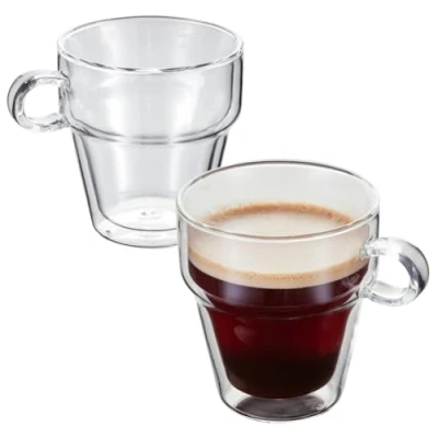 Image de Judge empilable Tasse à café, Lot de 2, Verre, 250 ML