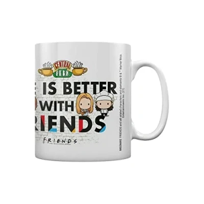 Image de Friends Life Is Better with Chibi Coffee Mug Blanc