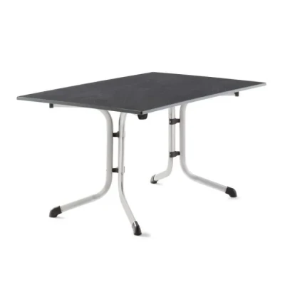 Image de SIEGER Boulevard Klapptisch mit vivodur Platte 140x90 cm Table Pliante, Mélange de matériaux, Graphite/Ardoise Anthracite, 140x90x73