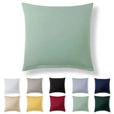 Image de Alreya Taie Oreiller 40x40 Coton Vert d&#039;été 100% Jersey Coton, Housse de Coussin cm, Taies d&#039;oreiller en avec Fermeture éclair 40 x cm