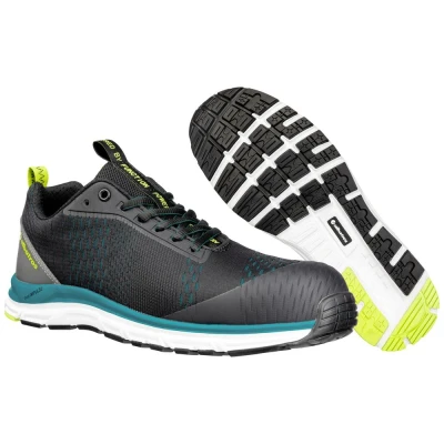 Image de ALBATROS AER55 Impulse Low Chaussures de sécurité S1P ESD HRO SRC avec embout en fibre verre Protection anti perforation sans métal Antidérapant Résistant à la chaleur Unisexe, noir/bleu, 45 EU