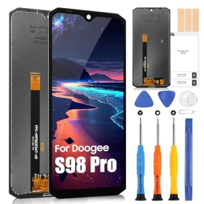 Image de Écran LCD pour Doogee S98 / PRO Display Digitizer Touch Screen Assembly avec kit d&#039;outils de réparation (6,3&quot;, noir)