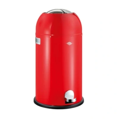 Image de WESCO Poubelle Kickmaster de couleur rouge, tôle d&#039;acier revêtue par pulvérisation, amortisseur intégré, volume 33 litres, grande ouverture