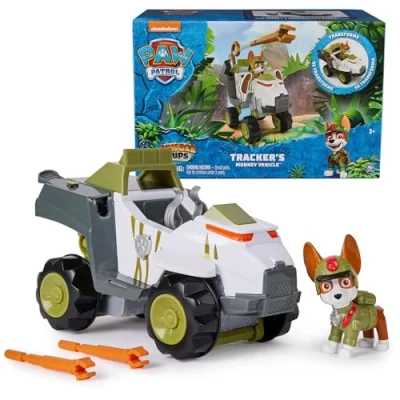 Image de Paw Patrol Chiots de la jungle, véhicule singe Tracker, camion avec figurine d&#039;action collection, jouets pour enfants garçons et filles à partir 3 ans
