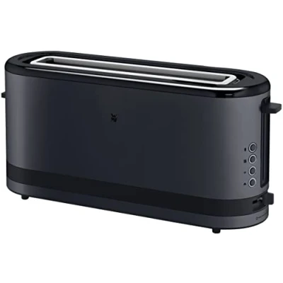 Image de WMF grille pain longue fente, 2 tranches avec support à pain, étroit, XXL, fonction bagel, 7 niveaux de torréfaction, 900 W, en acier inoxydable, mat, noir