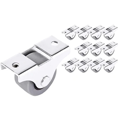 Image de SKIR&#039;CO Lot de 12 petites Roulettes pour meubles 25 mm en caoutchouc Non pivotantes fixes Direction unidirectionnelle (12)