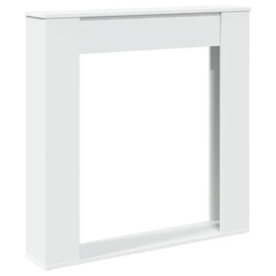 Image de vidaXL Cadre de cheminée Blanc 100x20x100 cm Bois d&#039;ingénierie, cheminée, Console Ensemble Tour