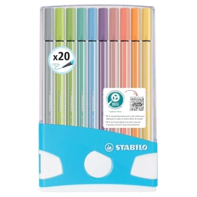 Image de Feutre dessin STABILO Pen 68 ColorParade x 20 feutres de coloriage pointe moyenne dont 10 pastel