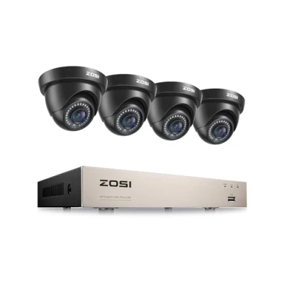 Image de ZOSI H.265+ 1080P Kit Caméra de Surveillance avec 8CH 5MP Lite Enregistreur DVR sans Disque Dur, 24m Vision Nocturne, Détection Mouvement Alerte Instantanée et Accès à Distance Via App Gratuite