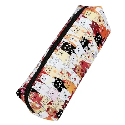 Image de Online Trousse Scolaire Chats I fourre Tout pour l&#039;école et lycée Enfants avec Zip Pratique étui à Crayons Filles garçons 1 Compartiment