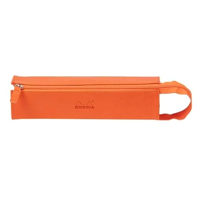 Image de RHODIA 319024C Trousse Plumier rama Tangerine 23 x 5 cm Ouverture à Plat pour Utilisation en tant que Simili Cuir Rangement Stylos, Crayons, Feutres, Petites Fournitures