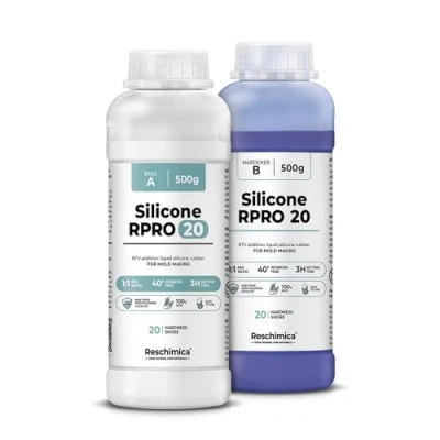 Image de Caoutchouc de Silicone Liquide pour Moulage 1:1 R PRO 20, 100% sûr, Non Toxique, Facile à utiliser, avec catalyseur au Platine (1 kg)