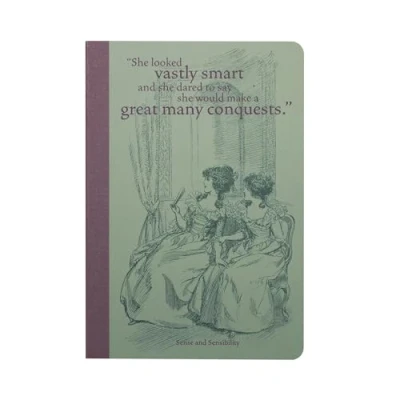 Image de Half Moon Bay Sense and Sensibility carnet A5 de notes et mini cadeaux Jane Austen pour les amateurs Livres l&#039;écriture Fournitures