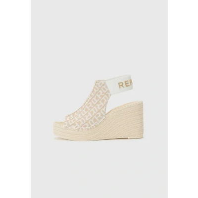 Image de Replay JESS TYNE Sandales à plateforme, Femme, Taille: 40, Beige/white Textile
