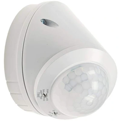 Image de ChiliTec Détecteur de Mouvement IP65 Montage Mural et au Plafond Infrarouge Intérieur extérieur Capteur LED à 360 Convient pour Le Temps réglable Blanc