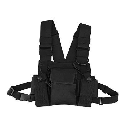 Image de harnais de poitrine radio, sac pour talkie walkie, radio en nylon s&#039;adapte aux radios bidirectionnelles, étuis bidirectionnels universels mains libres ré