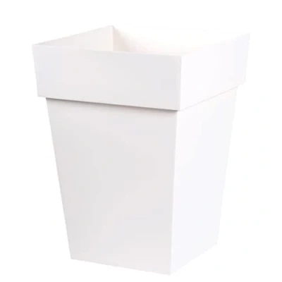 Image de EDA Pot de Fleur Carré Mi Haut TOSCANE Volume 51 L 39 x 53 cm Blanc