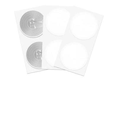 Image de 100 puces NFC Tags Autocollants/Stickers NTAG215 par Compatible avec Amiibo 504 Octets Mémoire, Fonctionne Tous Les Appareils Compatibles (Blanc)