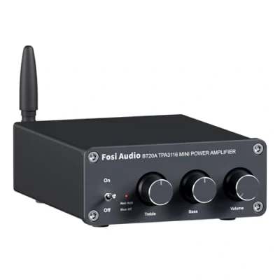 Image de Fosi Audio BT20A Amplificateur Bluetooth, 100W x2 Ampli HiFi Stéréo 2 Canaux, Classe D TPA3116 Intégré de Puissance avec Contrôle des Basses et Aigus pour Home Cinema