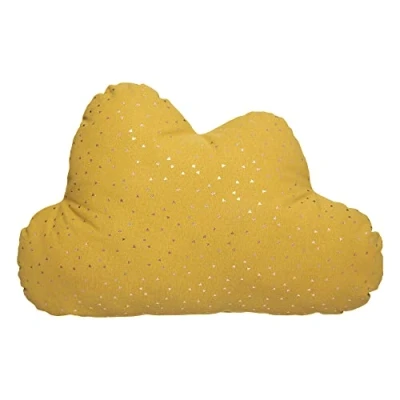 Image de Atmosphera Coussin Enfant Berlingot Nuage Coton Jaune Ocre 45x28 cm