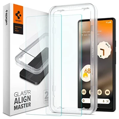 Image de Spigen Verre Trempé Protection D&#039;Écran avec Montageframe Google Pixel 6a Lot De 2