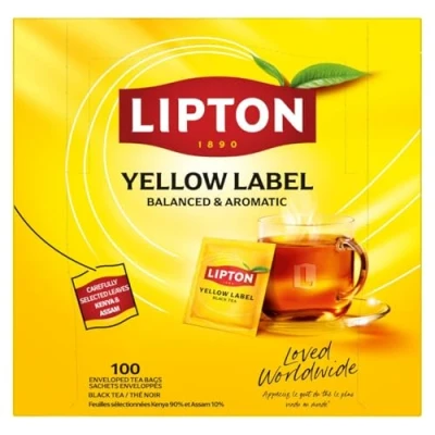 Image de Lipton Feel Good Selection Thé Noir Yellow Label 100 Sachets