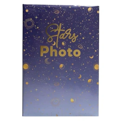 Image de Exacompta Réf. 62113E Album photos à pochettes MOON 300 10x15cm 100 pages format 22,5 x 32,5 cm couverture de couleur bleue protégée par un protège cahier en plastique