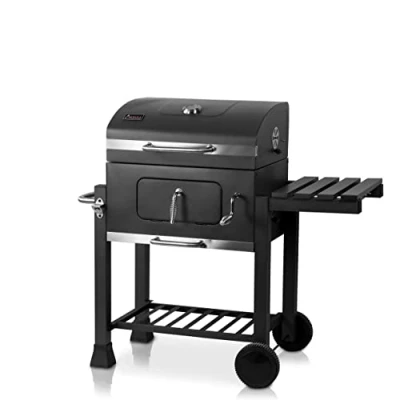 Image de ACTIVA Angular Barbecue à charbon de bois en acier inoxydable roulettes