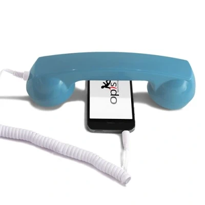 Image de Combiné Téléphone Rétro pour Smartphones Android Bleu Clair Neuf