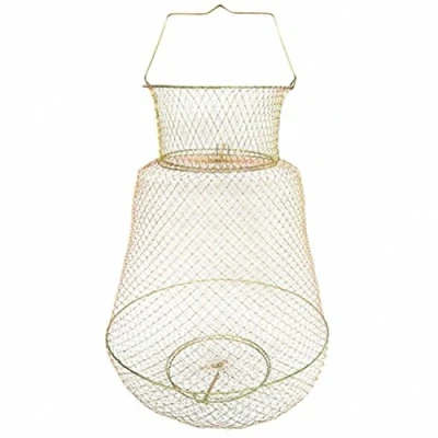 Image de WOVELOT Pot de Peche Pliable Portable en Fil d&#039;acier Piege Net Crabe Cage Ecrevisse Panier Poisson