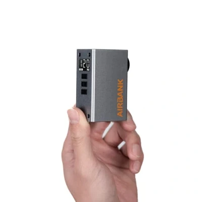 Image de Mini Pompe à vélo AIRBANK avec manomètre, Portable 120 PSI, Pocket 2 Pro, air Rechargeable pour de Route, VTT, Ballons Sport Valve Schrader et Presta