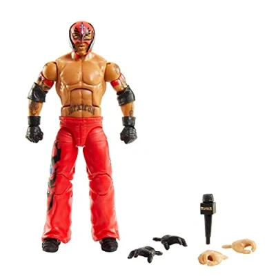 Image de Mattel WWE Figurine Articulée Élite Royal Rumble Rey Mysterio avec Mains interchangeables et Accessoires, à Collectionner, Jouet Enfant, Dès 3 Ans, HKP15