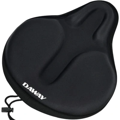 Image de DAWAY Housse de siège vélo d&#039;exercice Confortable C6 Large Coussin Selle rembourré en Mousse Souple et Gel pour Femme Homme, adapté Peloton, VTT, vélos d&#039;intérieur d&#039;extérieur