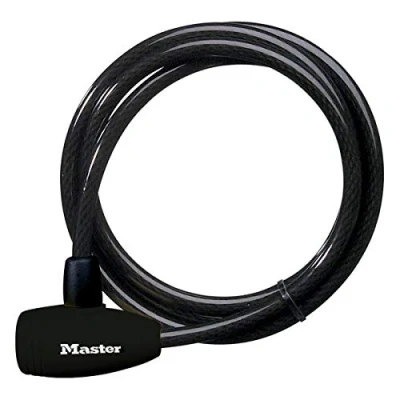 Image de Master Lock 8154EURD Câble à boucles en acier tressé Noir 1.80 m Niveau de Securite 5/10