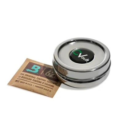 Image de Boveda CVAULT XSmall Twist, récipient de durcissement et rangement, inodore, hermétique résistant à la lumière, en acier inoxydable qualité alimentaire, avec 62 % d&#039;humidité relative
