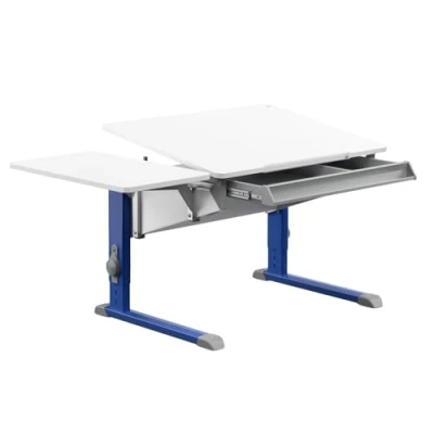 Image de Moll Bandit CP Side Top + Tiroir Bureau Enfant Bois Blanc/Bleu 86 cm x 67,5 53 82