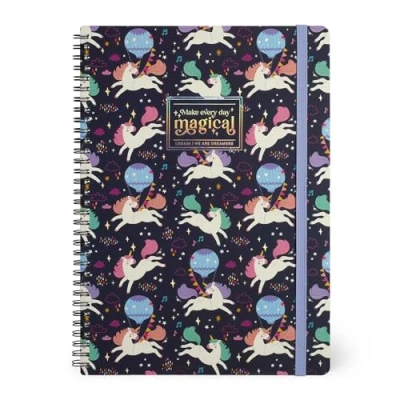Image de Legami Cahier à rayures avec spirale Format A4, Spiral Notebook Maxi, Contient 1 feuille d&#039;autocollants, 160 pages détachables, en papier FSC, élastique de fermeture, 21 x 29 cm, thème licorne