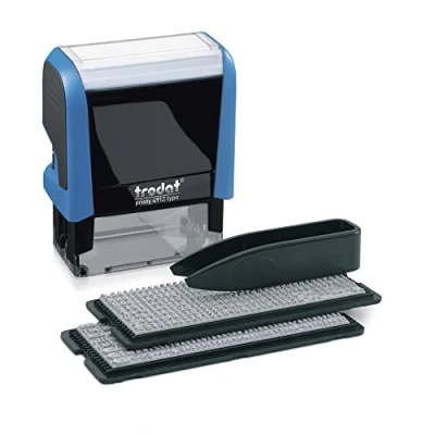 Image de Trodat Printy Typomatic 4912T Tampon Encreur Professionnel 4 lignes Empreinte 47 x 18 mm À Composer Soi Même (Bleu)