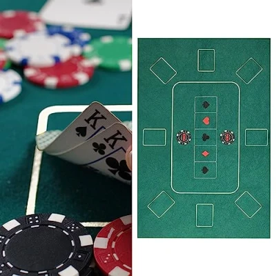Image de Cepewa poker Tapis de pliable en feutre 100 % polyester Vert 60 x 90 cm